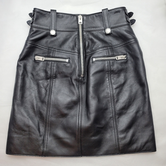 Coach 1941 Runway Resort 2017 Lamb Leather Mini Skirt - Picture 2 of 12